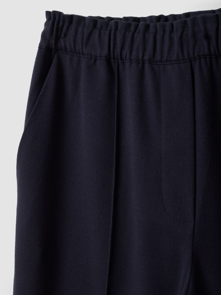 Blue wide-leg stretch viscose joggers &ndash; The Iconic Pants_5
