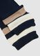 Sciarpa blu lavorata a maglia con righe a contrasto_1