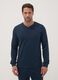 Pigiama blu in puro cotone con scollo serafino_1