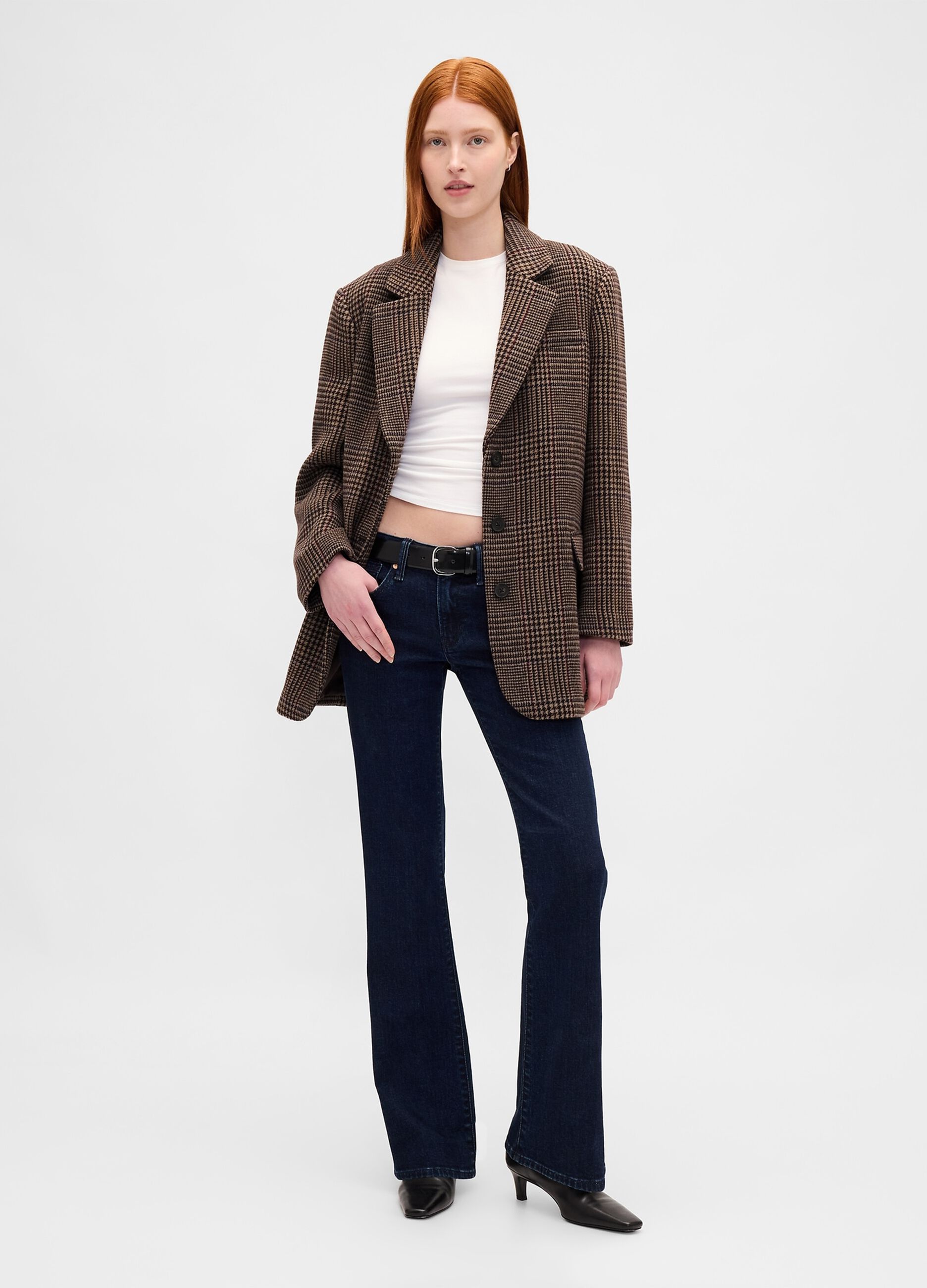 Brown Jacket with Checked Pattern