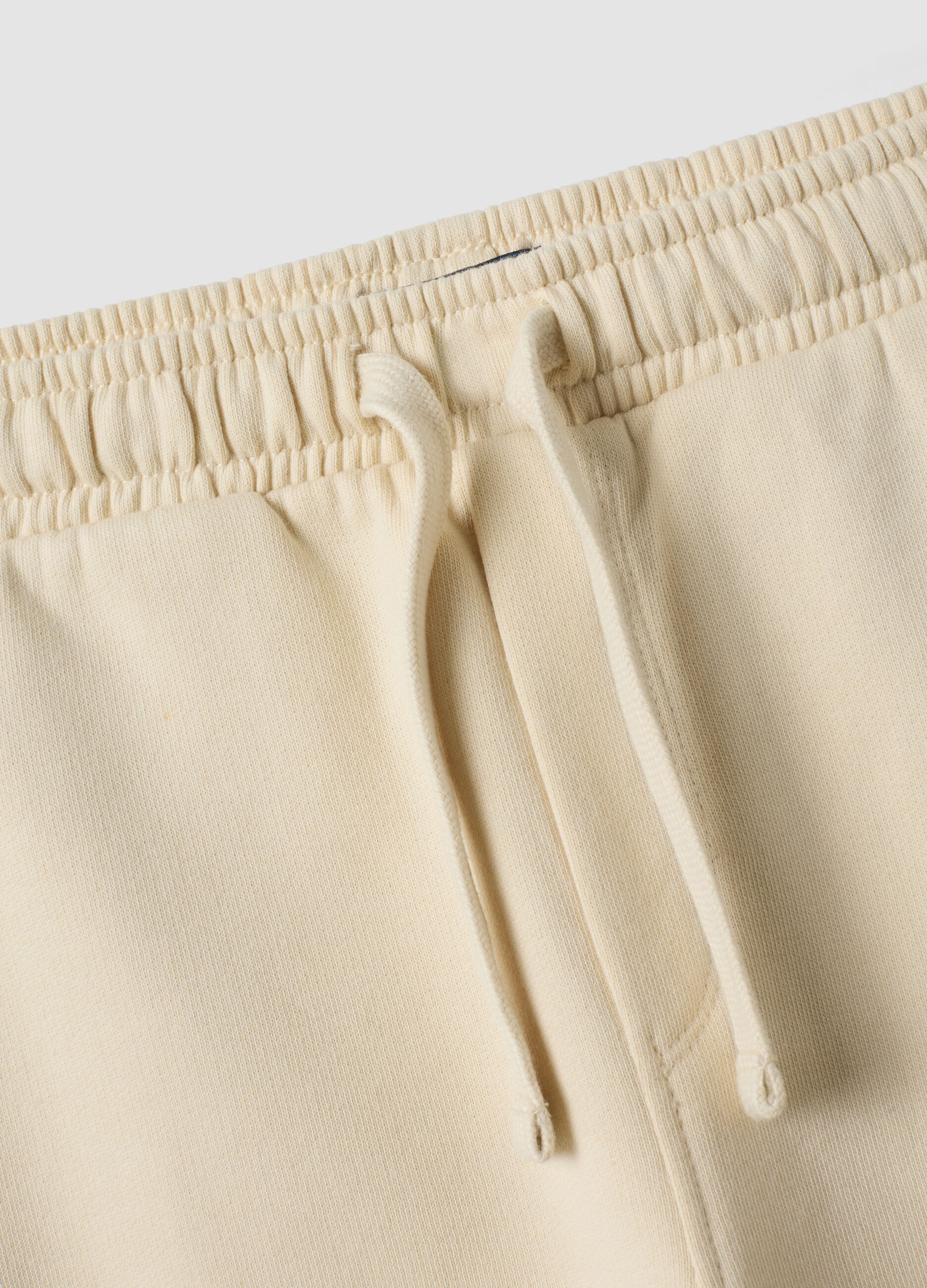 Sand pure cotton fleece oversized jogger trousers