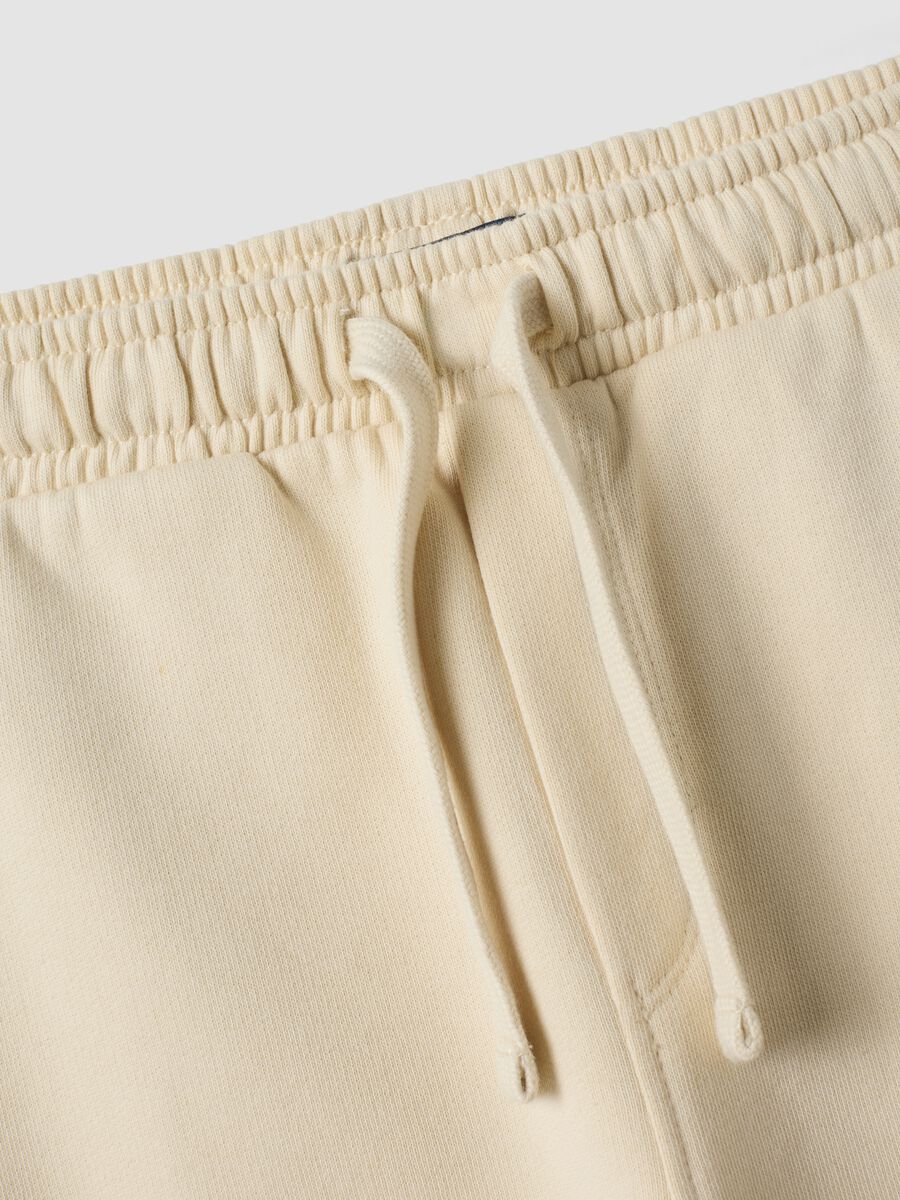 Sand pure cotton fleece oversized jogger trousers_3