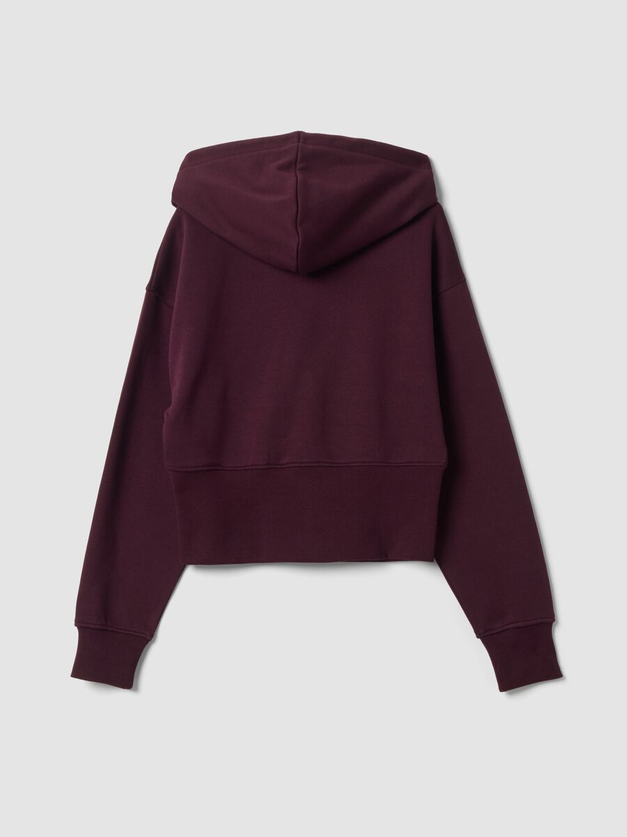 Purple cotton-blend fitted hoodie_2