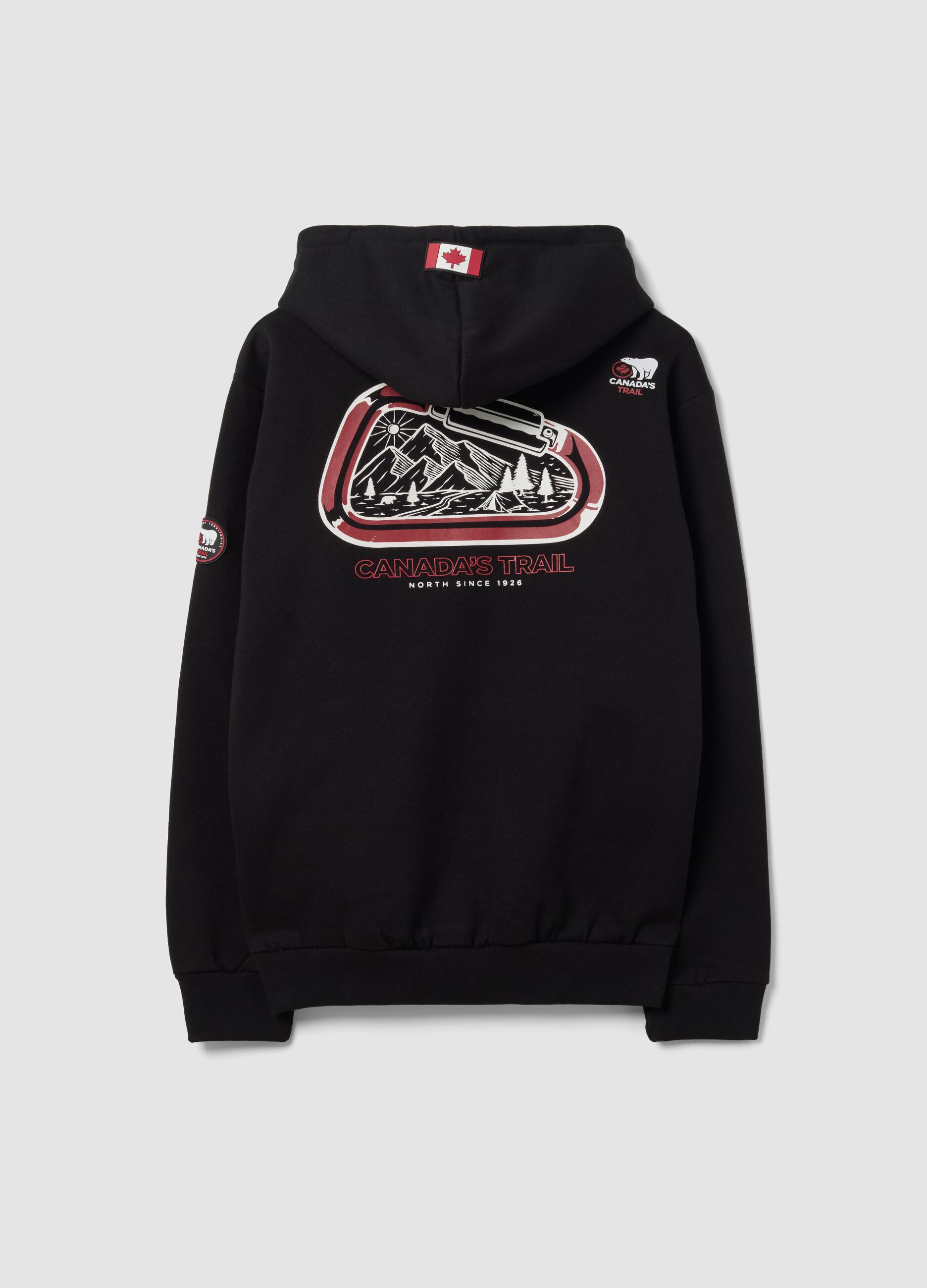 Black cotton-blend hoodie