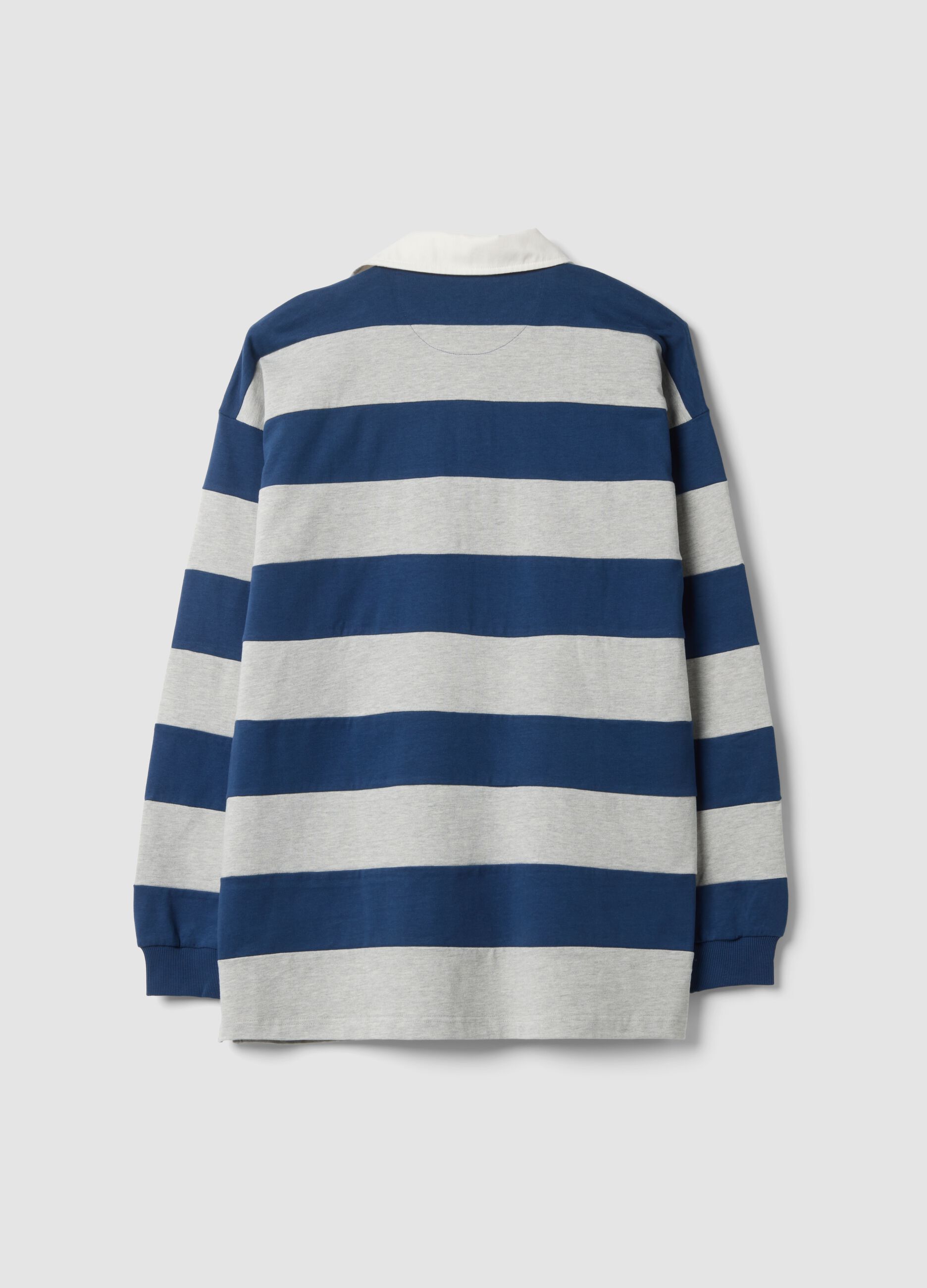 Multicolour striped rugby polo
