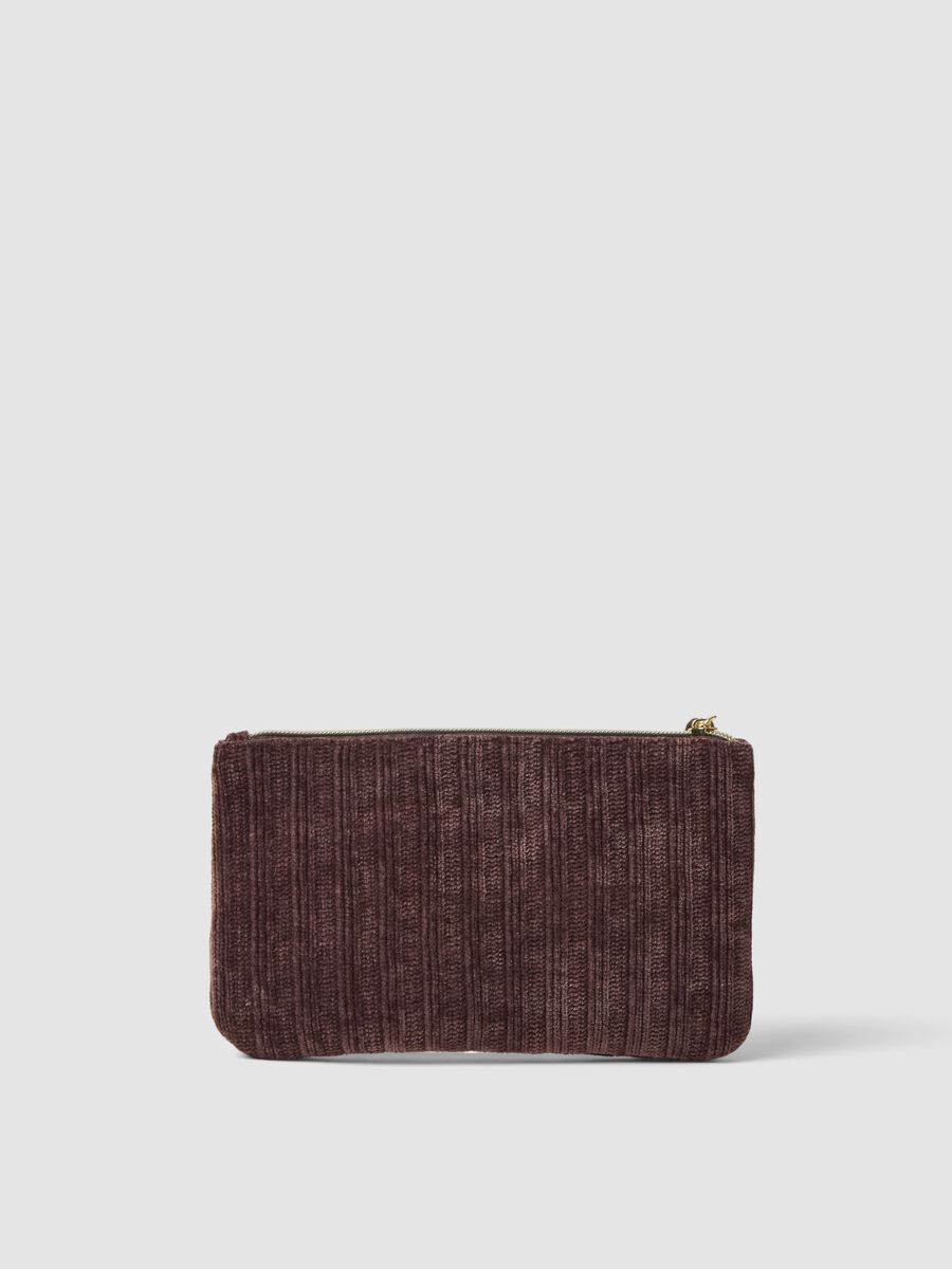 Brown pouch with floral embroidery and tassel_1