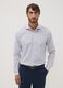 Camicia grigia in misto lyocell slim fit Easy Iron con colletto francese_0