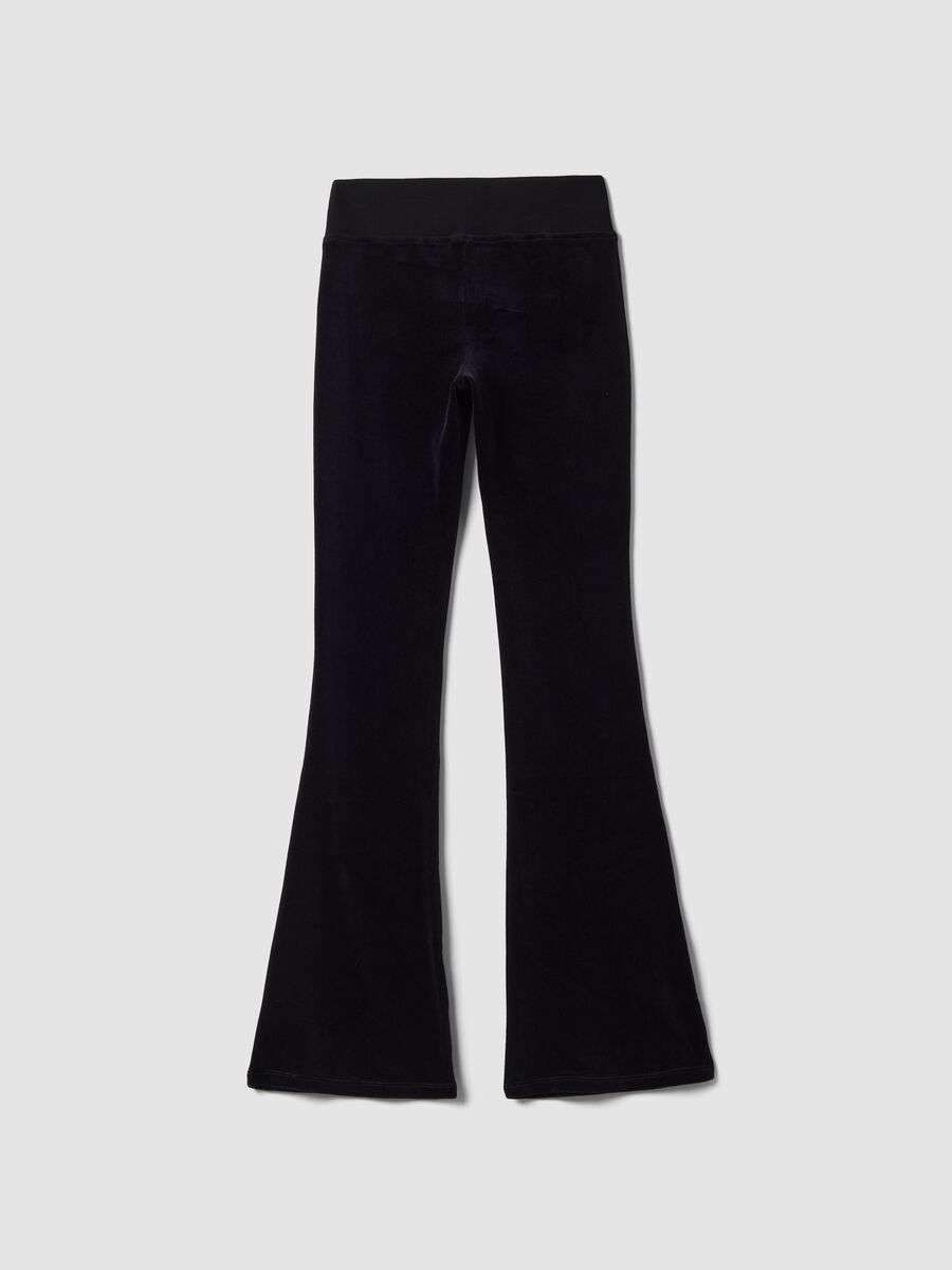 Black Velour Flared Trousers_6