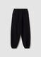 Black cotton-blend joggers with drawstring waist_0