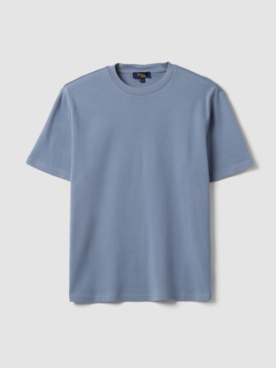 تيشيرت The Iconic Tee أزرق من قطن خالص بأكمام قصيرة وقصّة مريحة_4