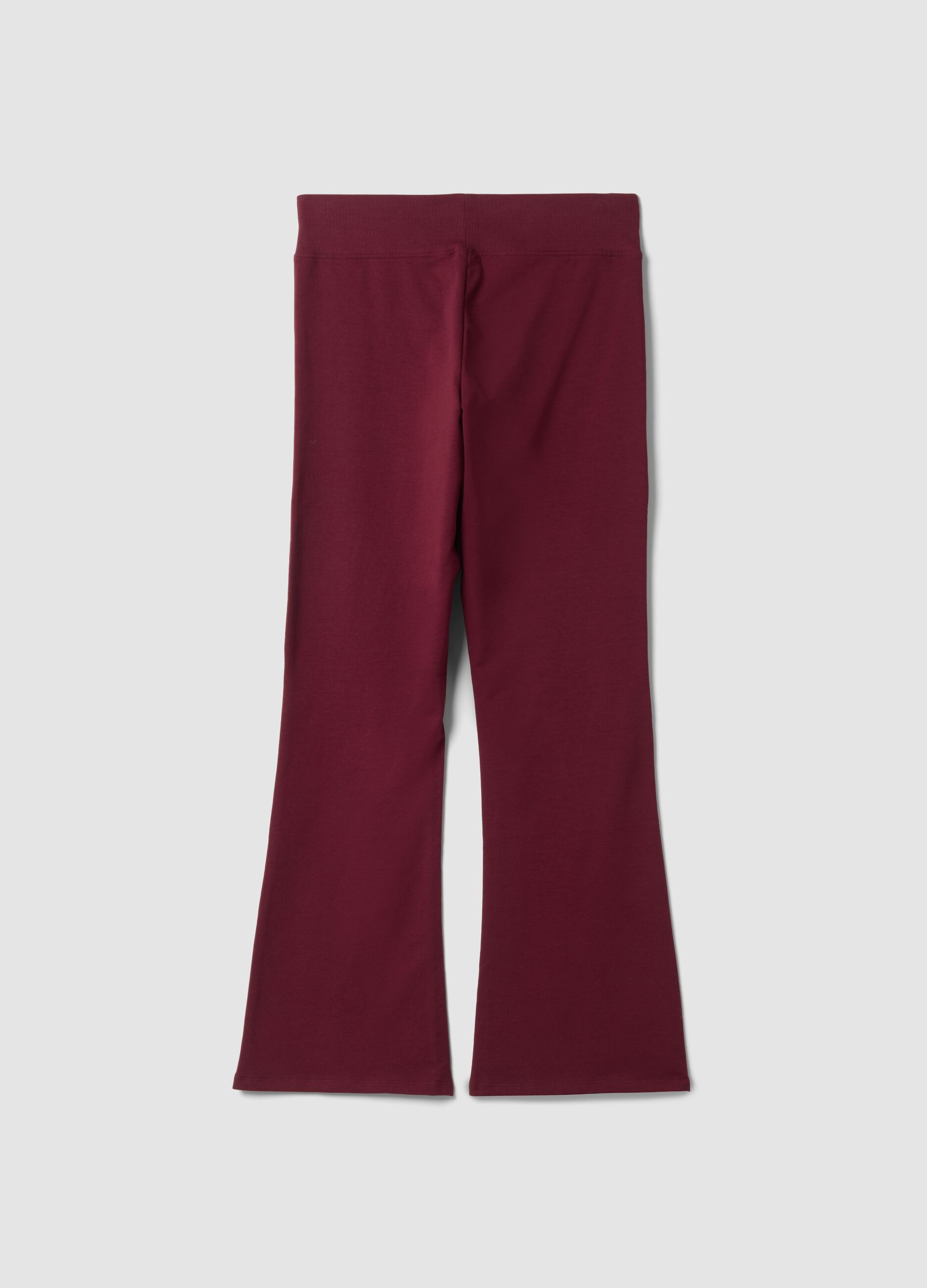 Red bootcut stretch-cotton trousers
