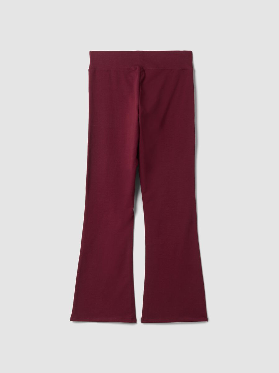 Red bootcut stretch-cotton trousers_2