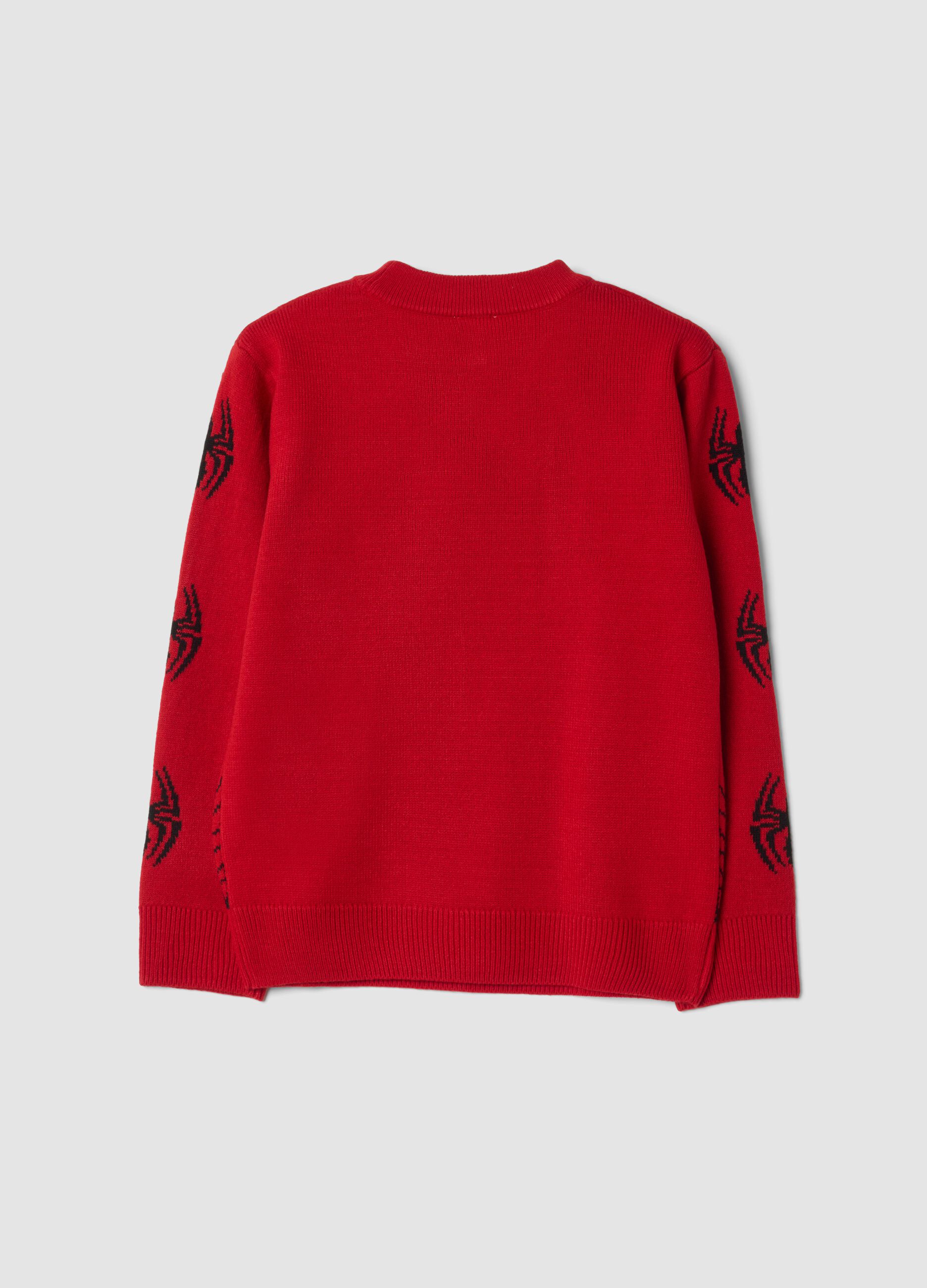 Maglione rosso con stampa Marvel Spider-Man