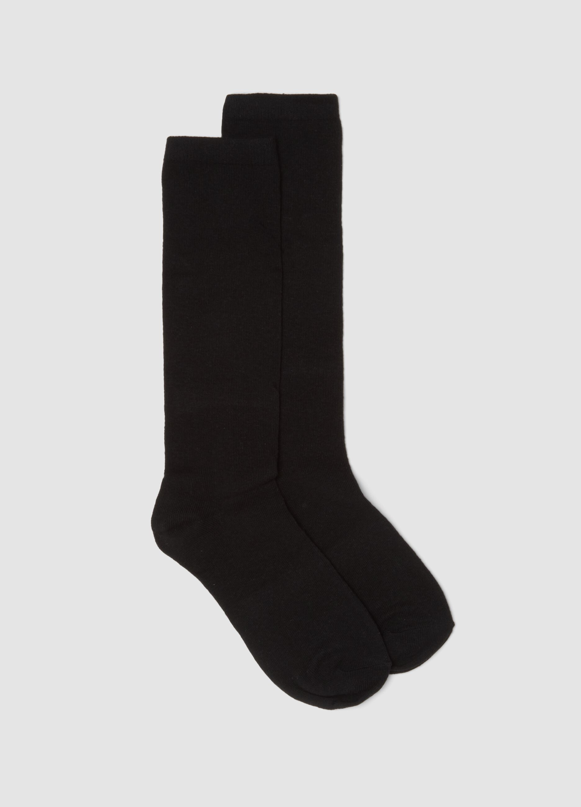 Black socks in stretch organic cotton