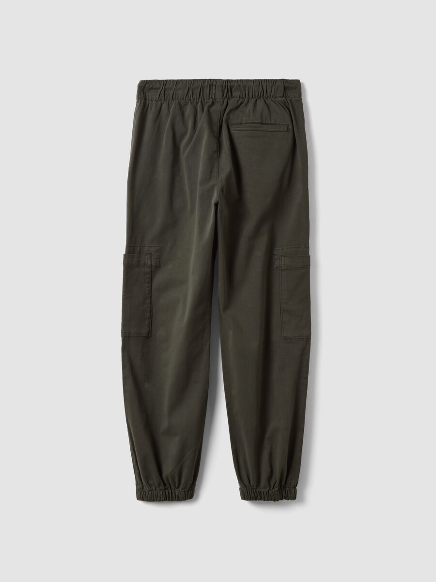 Jogger cargo verdi in cotone elasticizzato_2