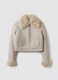 Giacca beige con zip e colletto a contrasto regular fit_4