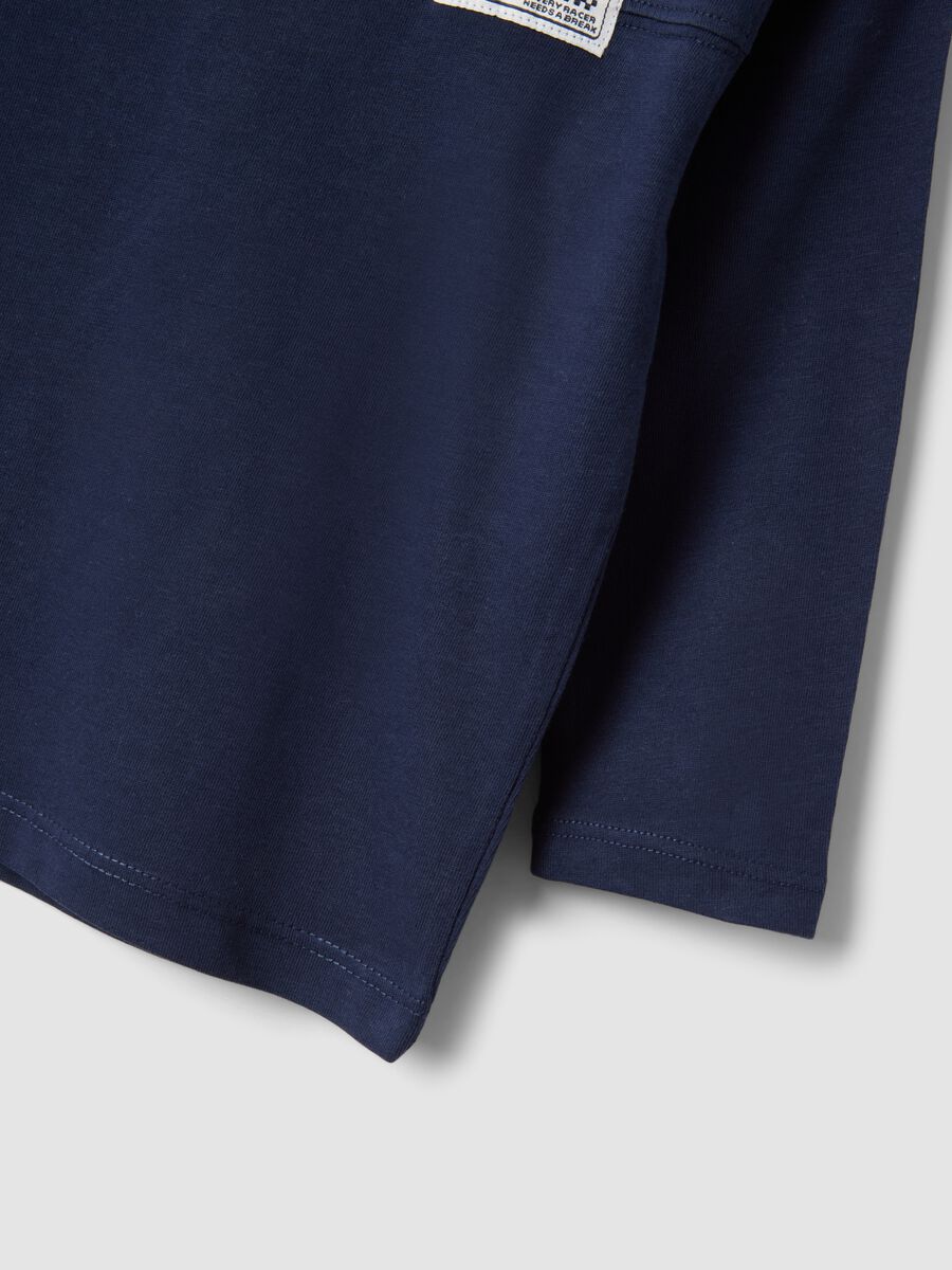 Blue pure organic cotton T-shirt with print for boys_3