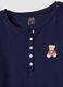 Navy pure organic cotton pyjamas with henley neckline_5