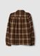 Brown checked shirt with classic collar_2
