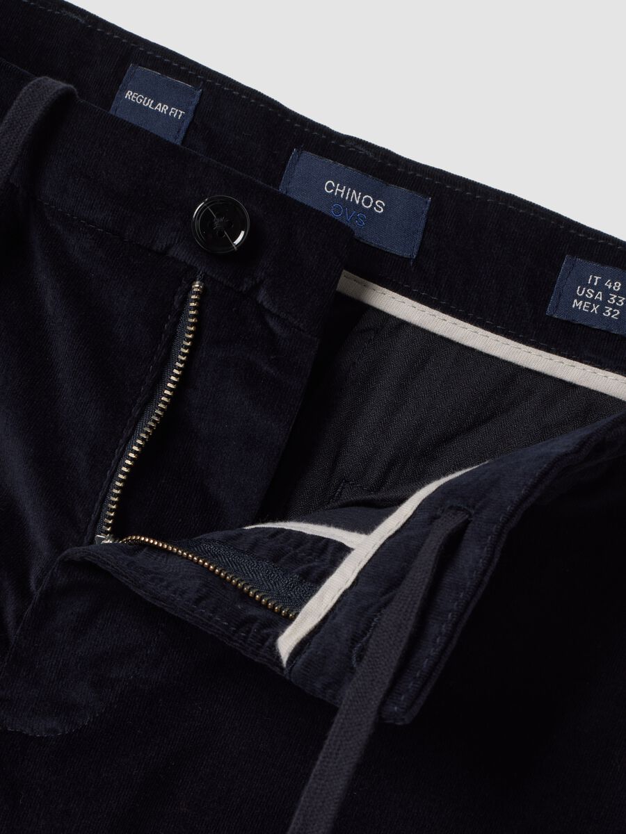 Blue stretch cotton chino trousers_1
