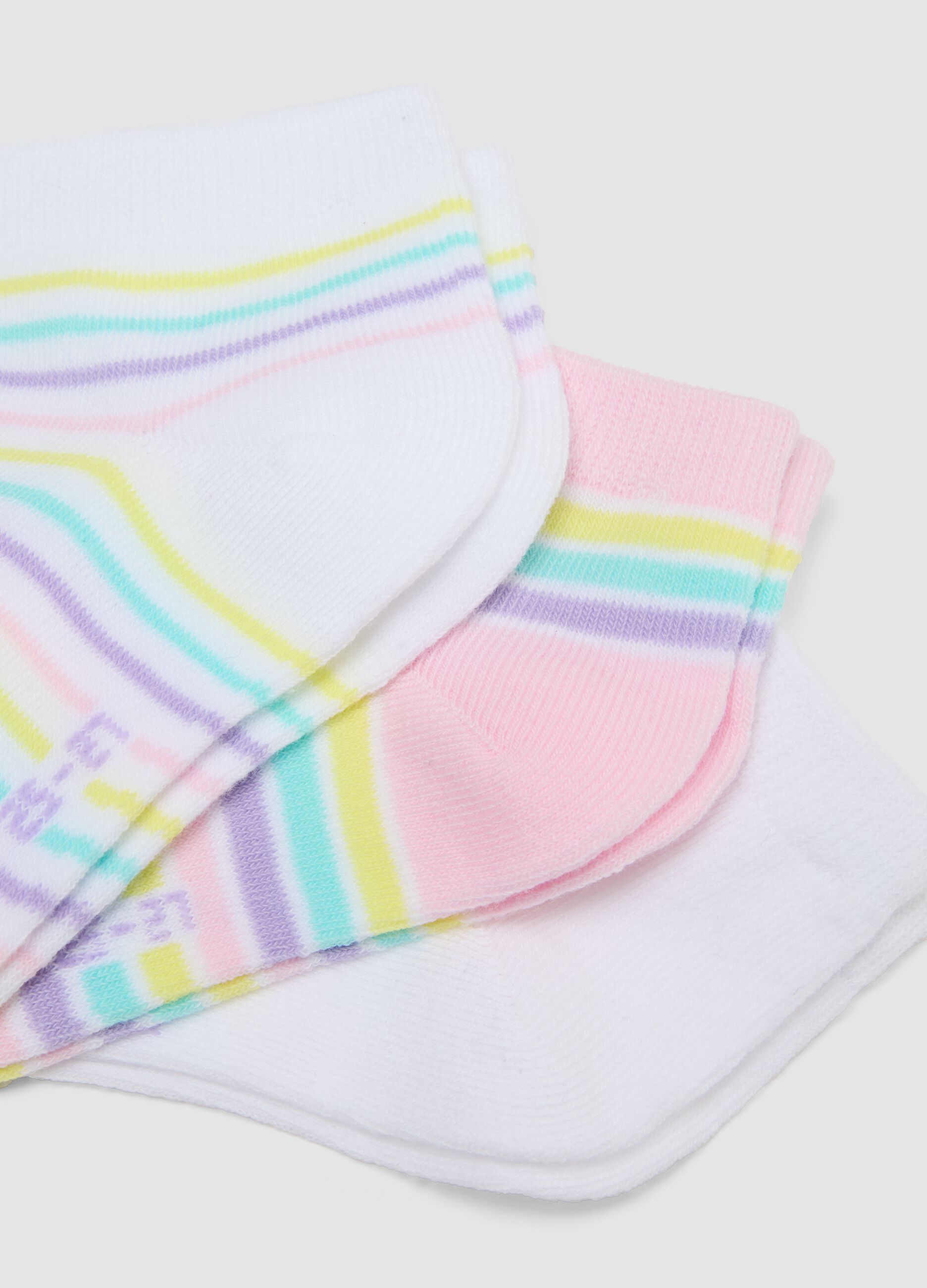 Multipack of Girls' Short Socks in Organic Cotton Blend Multicolor