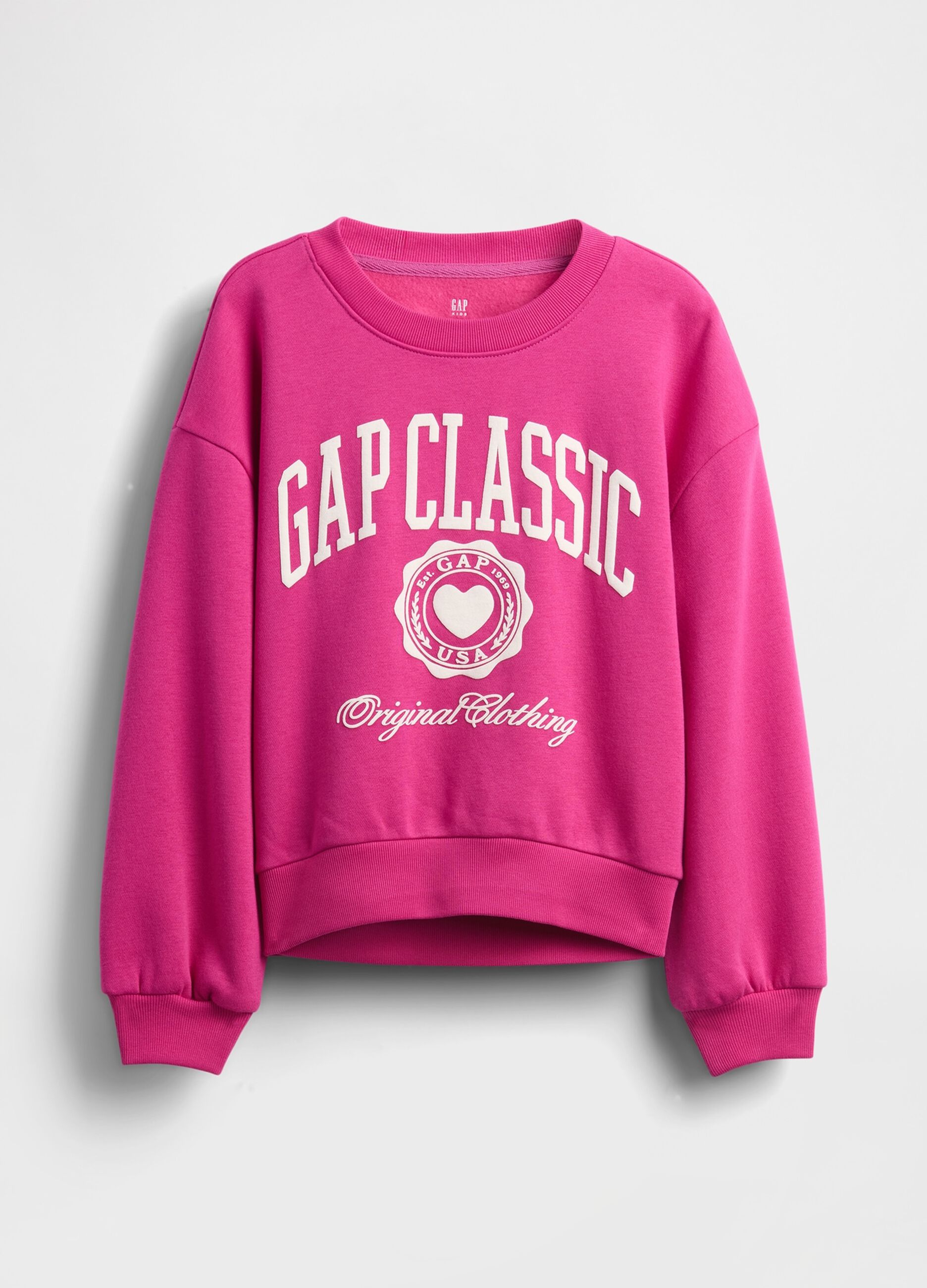 Girls' Pink Crew Neck Sweatshirt