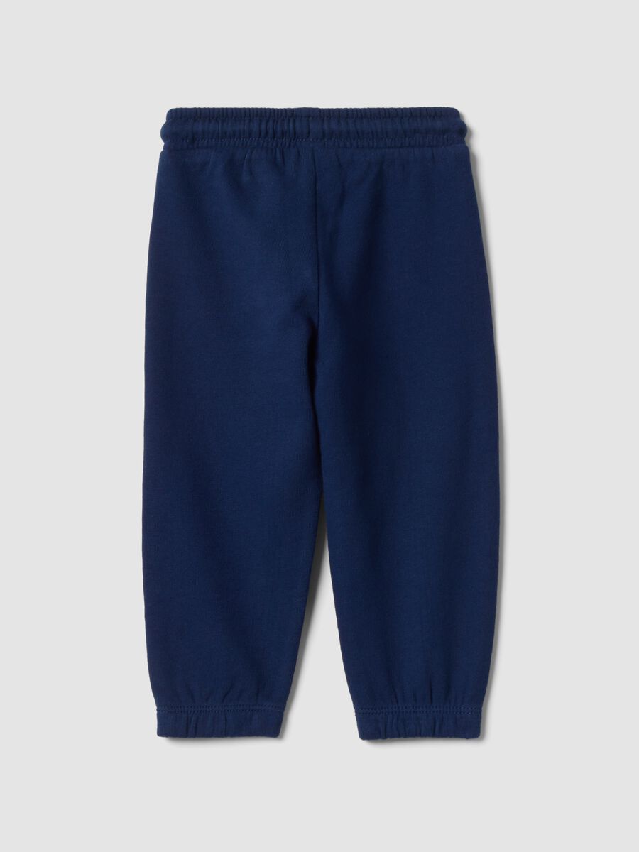 Pantaloni jogger blu in puro cotone_1