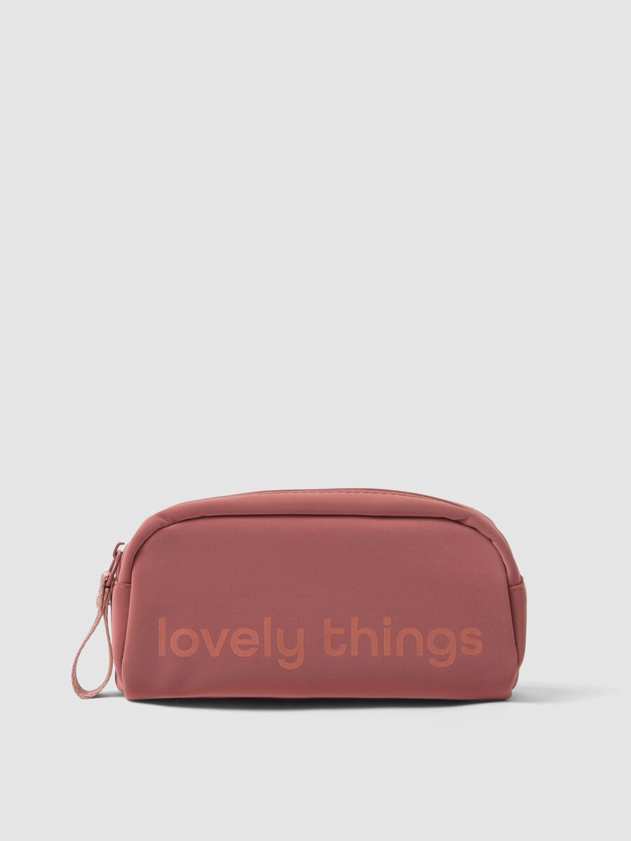 Pink zip wash bag with wrist strap_0