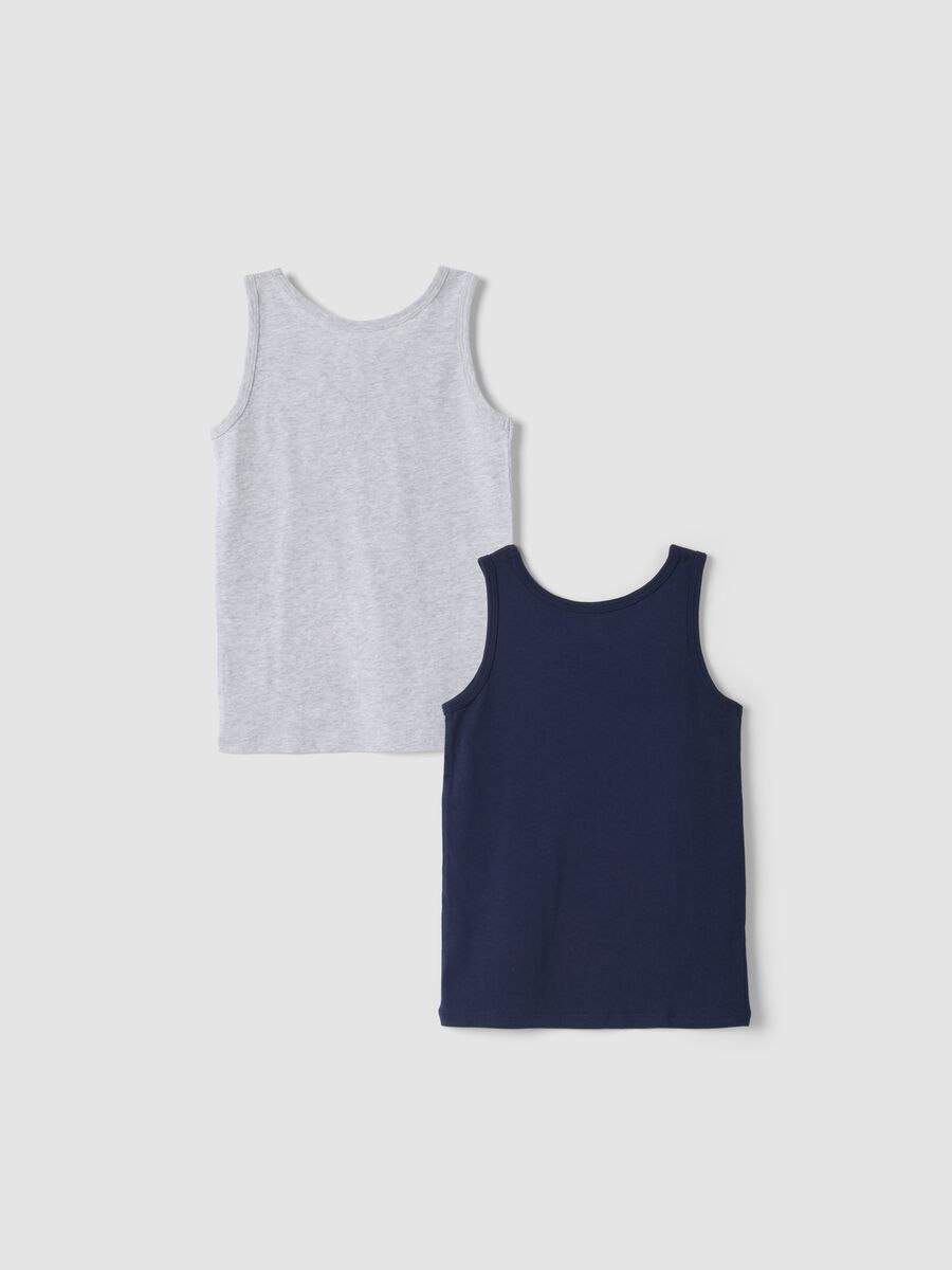 2-pack blue and grey crew-neck vests in pure organic cotton_1