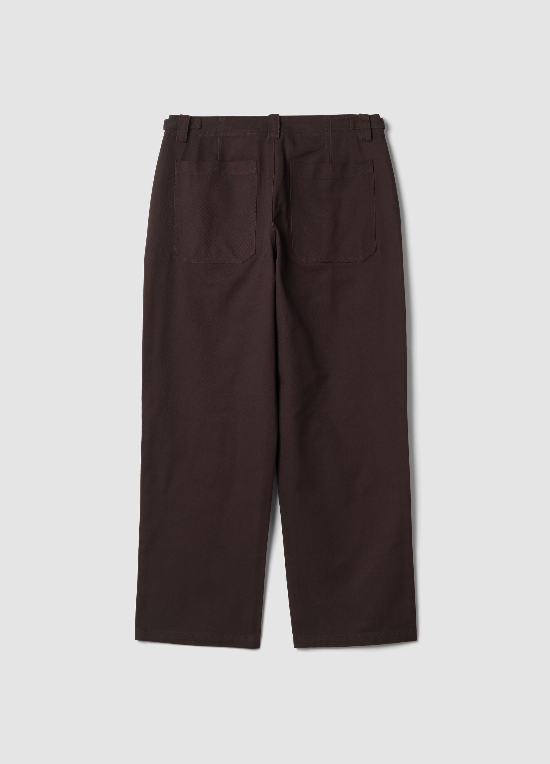 Pantaloni chino marroni in puro cotone baggy fit