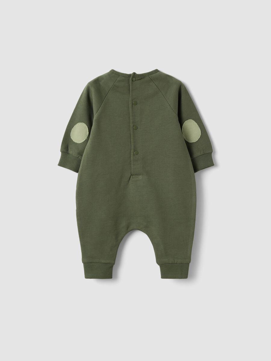 Green long-sleeved organic cotton baby sleepsuit_1