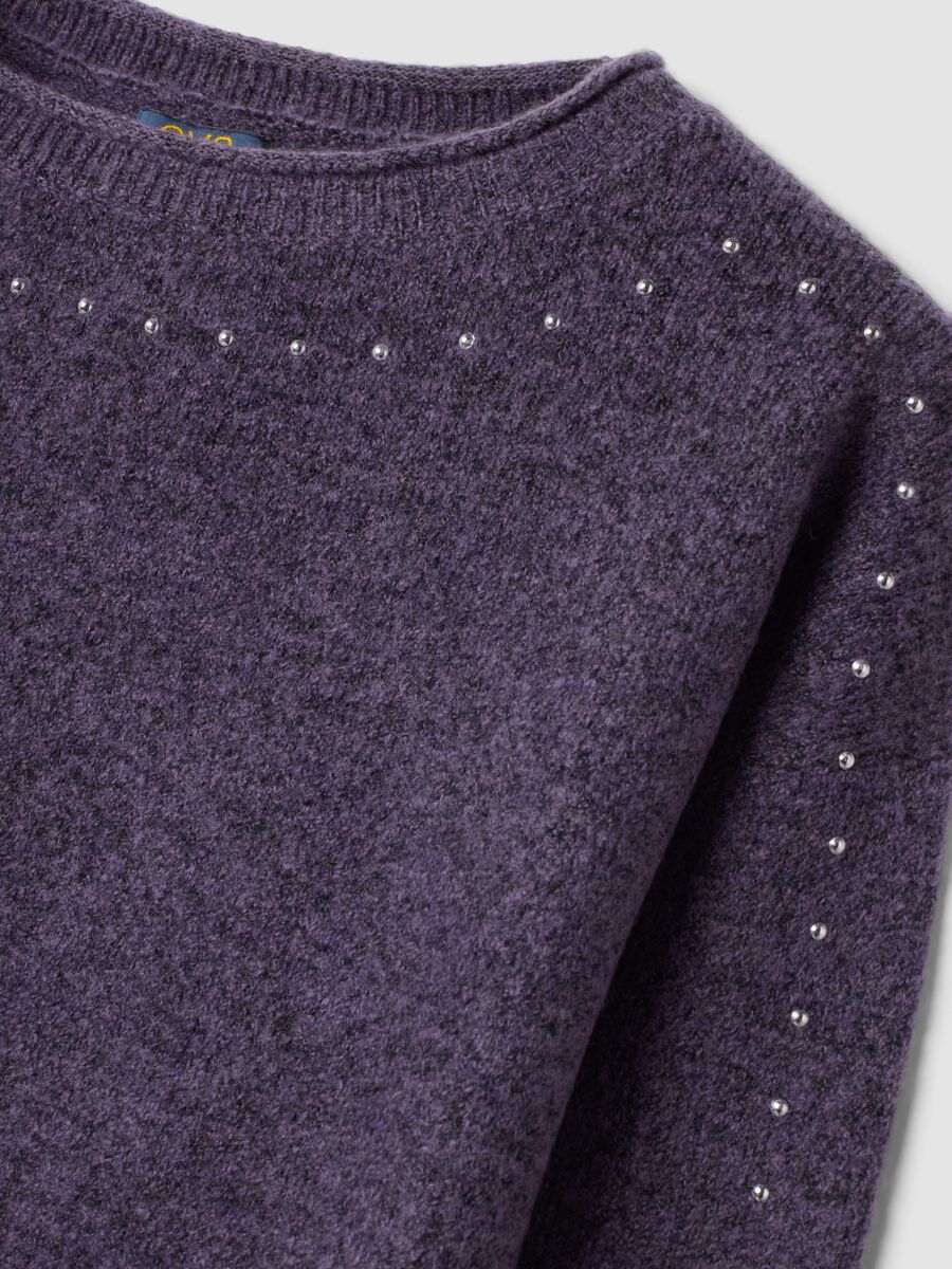 Purple stretch-wool jumper with oversized boat neckline_2