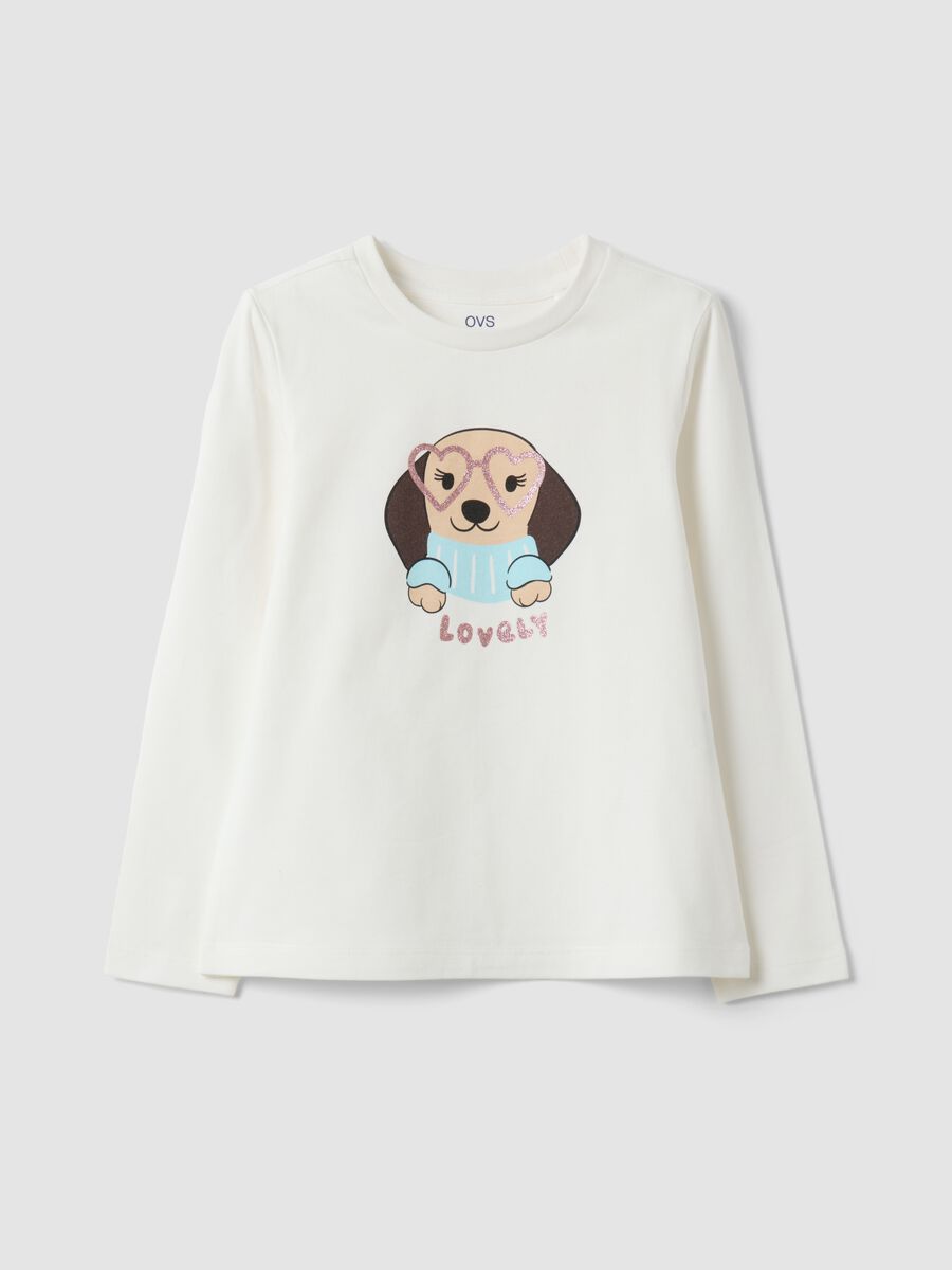 T-shirt bianca in cotone organico elasticizzato girocollo_0