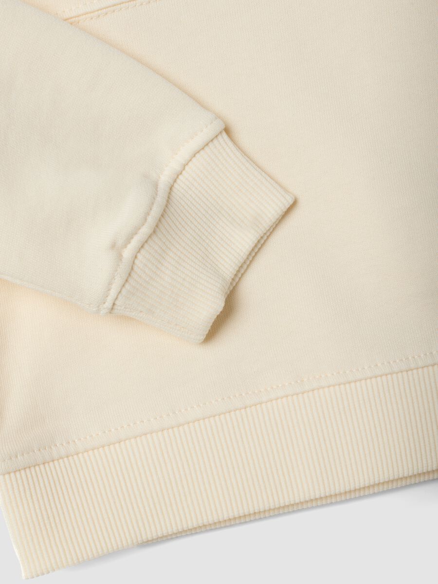 Beige pure organic cotton crew-neck sweatshirt_3