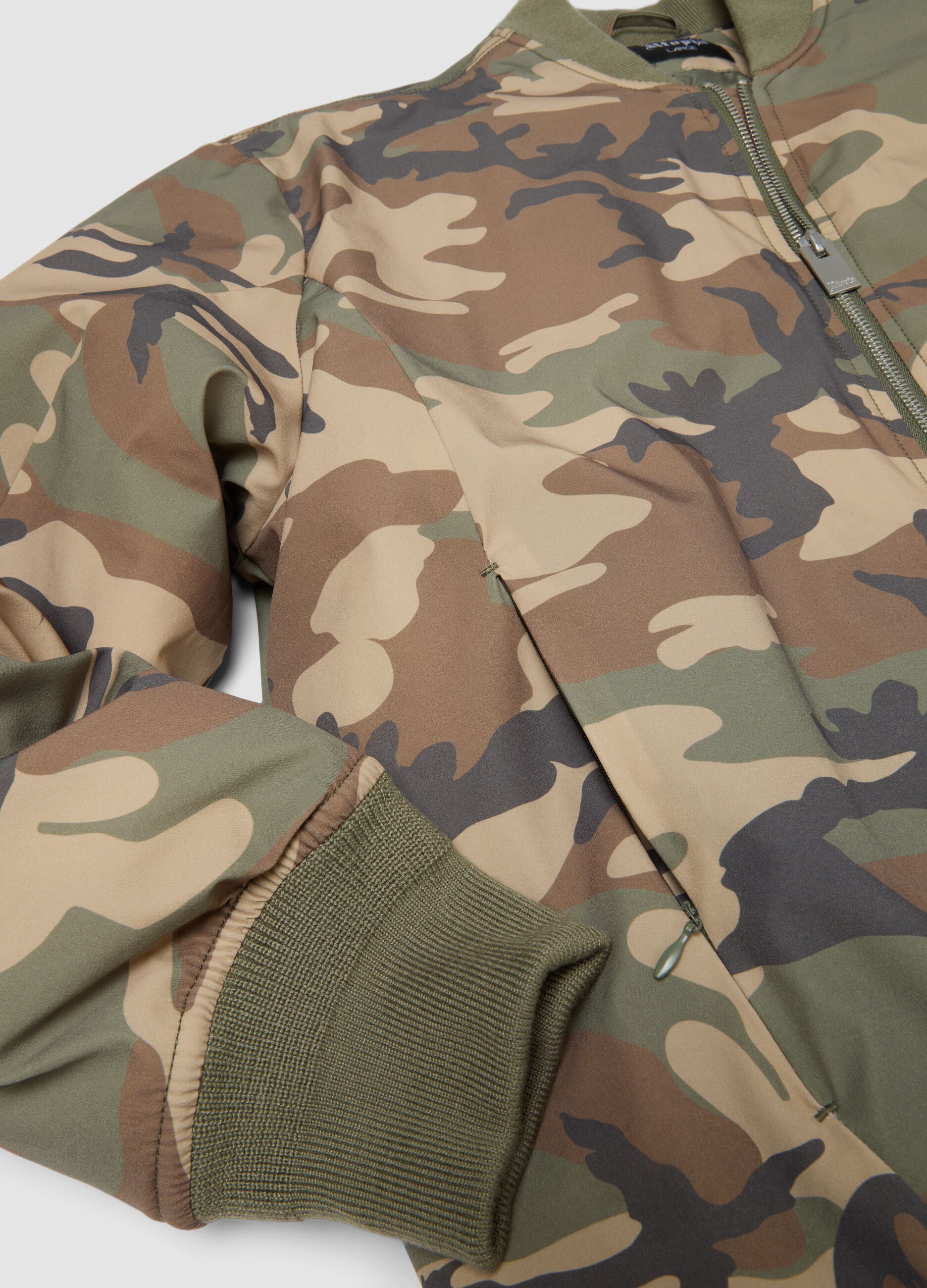 Nylon Bomber Jacket Camo
