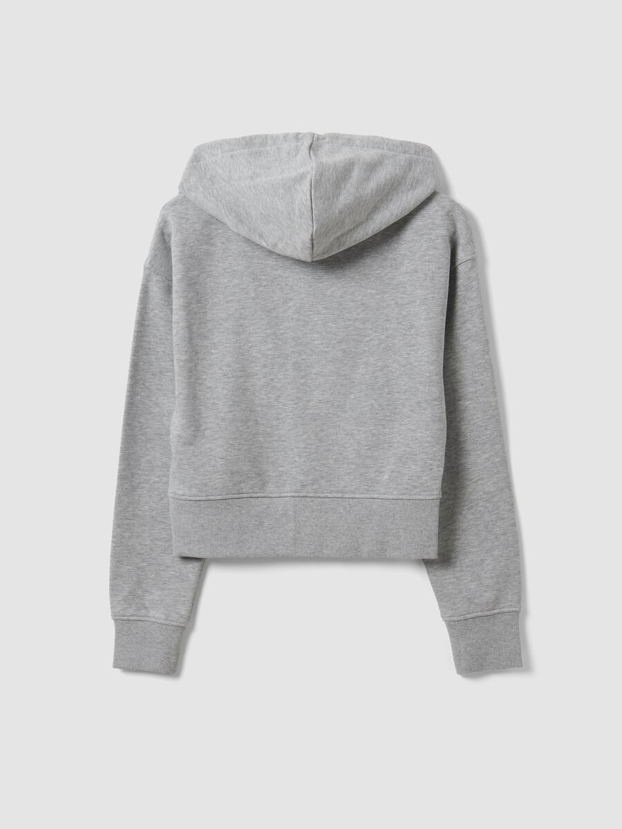 Grey full-zip cotton-blend hoodie, fitted_6