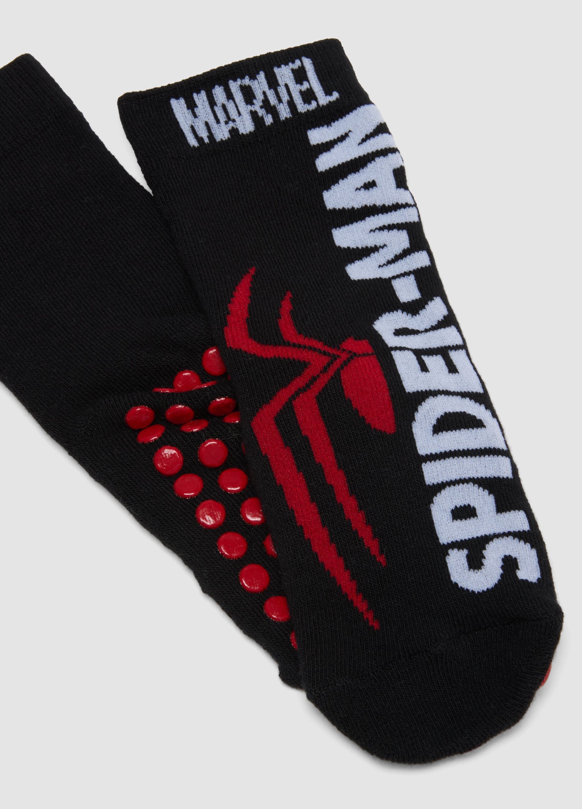 2-pack of blue non-slip Marvel Spider-Man socks in organic stretch cotton