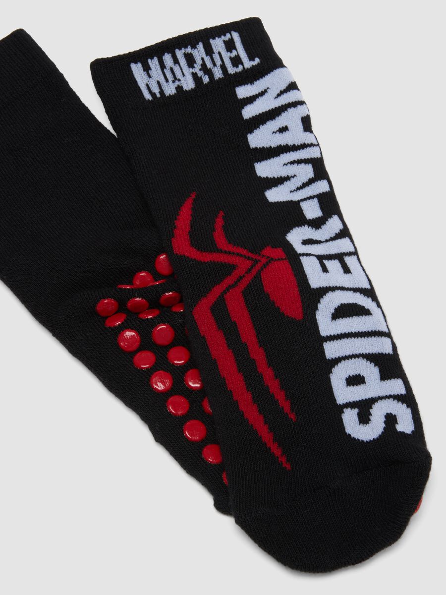 2-pack of blue non-slip Marvel Spider-Man socks in organic stretch cotton_1