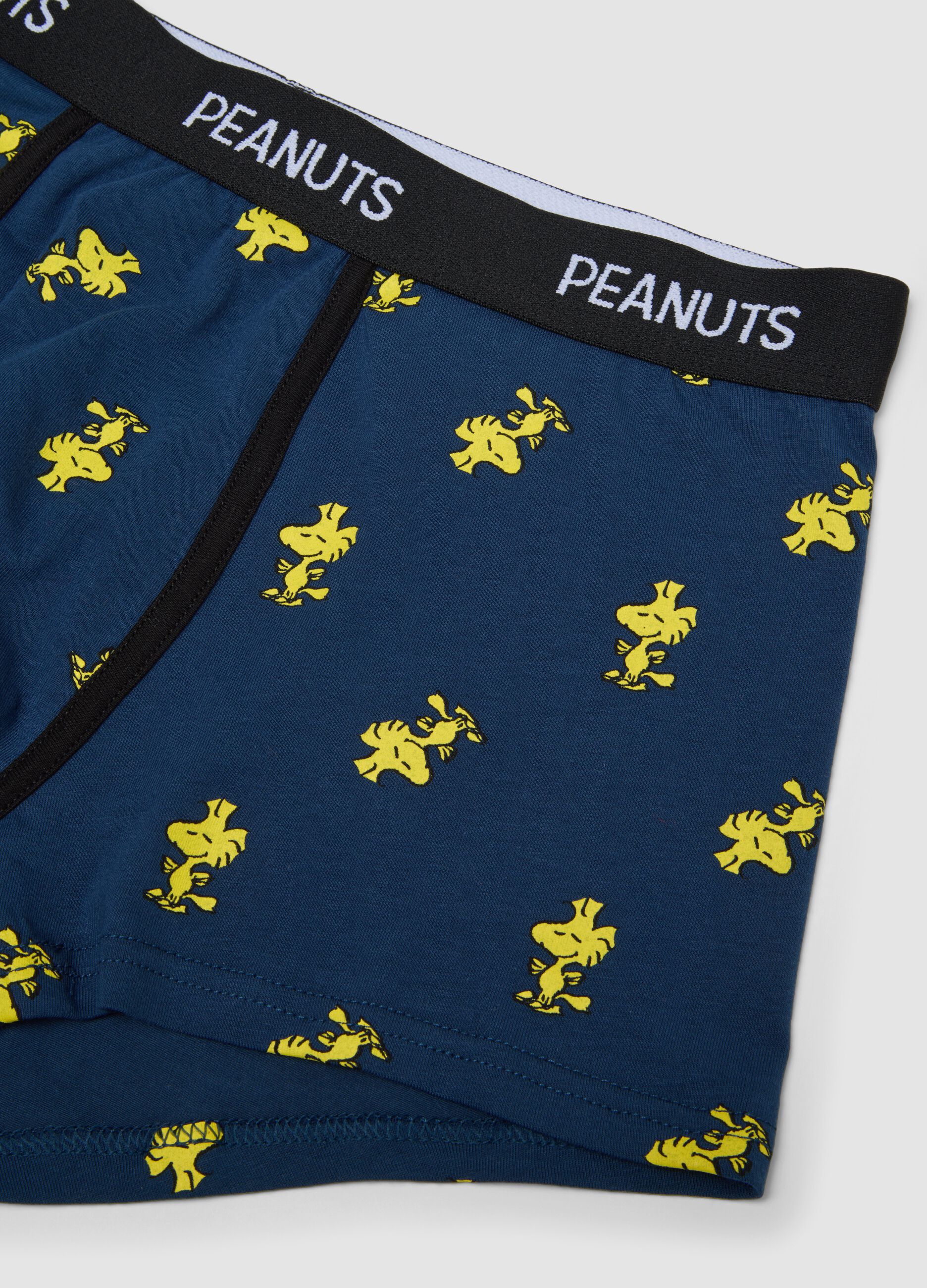 Blue stretch organic cotton Peanuts print boxer shorts