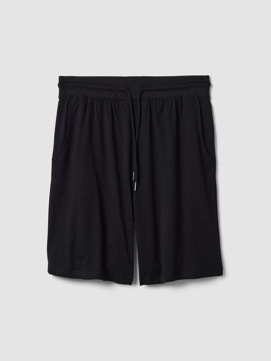 Black organic cotton pyjama shorts_4