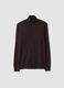 Brown cotton and cashmere blend jumper with collar_0