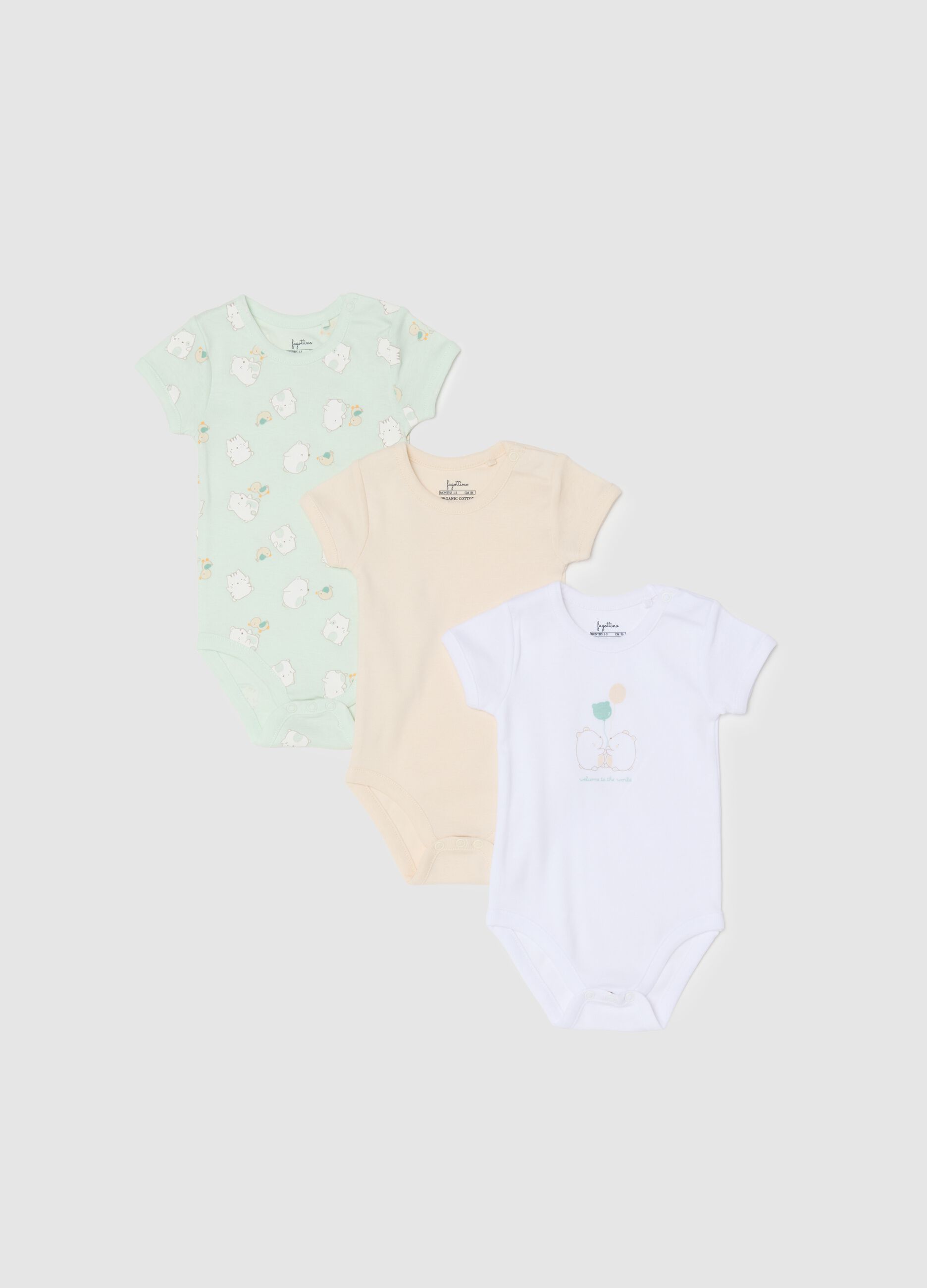Newborn Multicolour Cotton Bodysuit Tripack