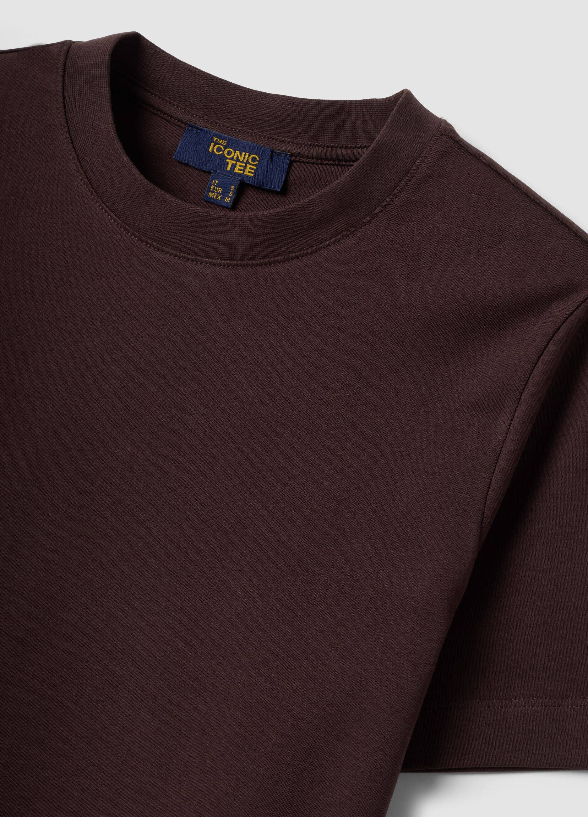 The Iconic Tee relaxed-fit brown pure cotton short-sleeve T-shirt