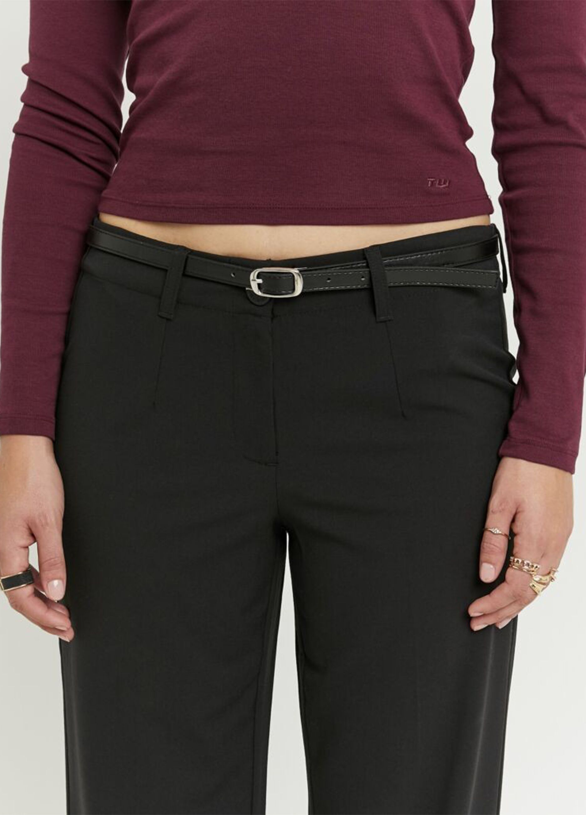 Regular Fit Black Trousers