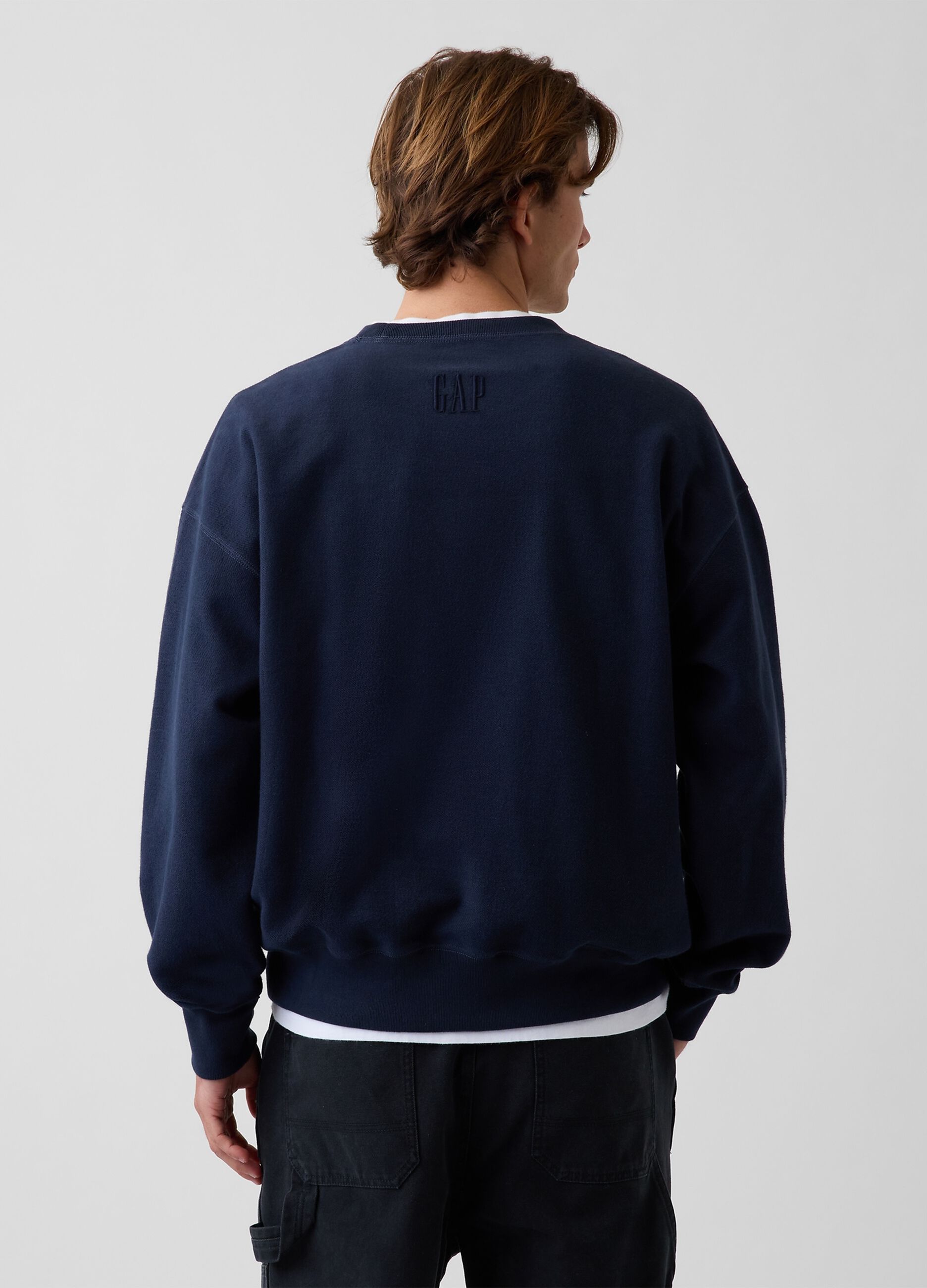 Blue sweatshirt in pure cotton