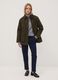 Green pure-cotton jacket with contrast collar_1