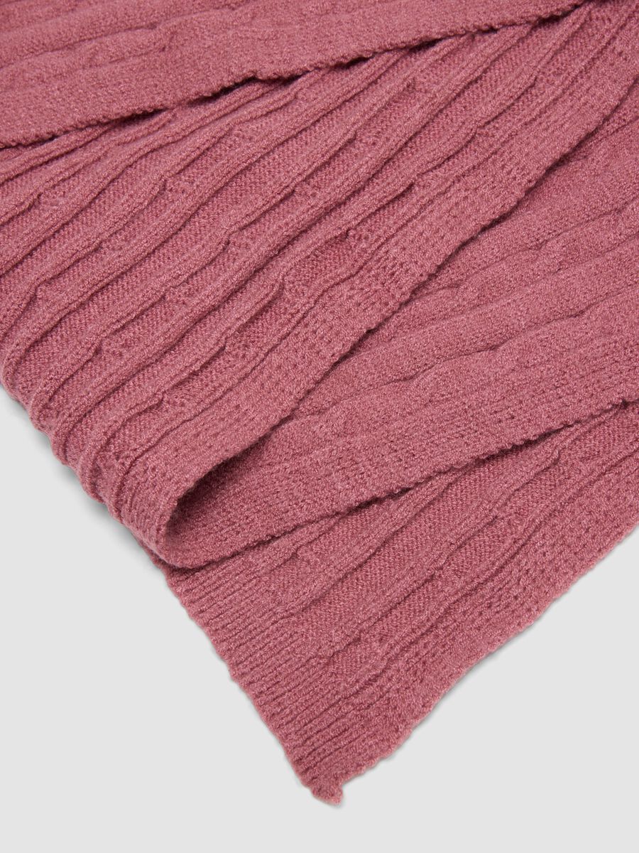 Pink cable-knit viscose-blend scarf_2