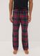 Red checked organic cotton flannel pyjama trousers_1