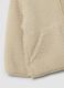 Beige hooded zip-up oversized jacket with teddy texture_3