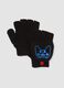 Black convertible gloves with videogame print_0